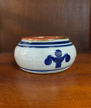 Load image into Gallery viewer, Lewisburg, PA pottery dip bowl with navy blue lamppost design.