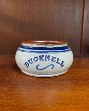 Load image into Gallery viewer, Bucknell pottery dip bowl with navy blue details.